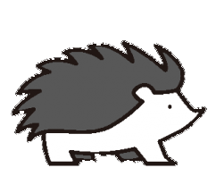 Black & white simple illustration of a hedgehog