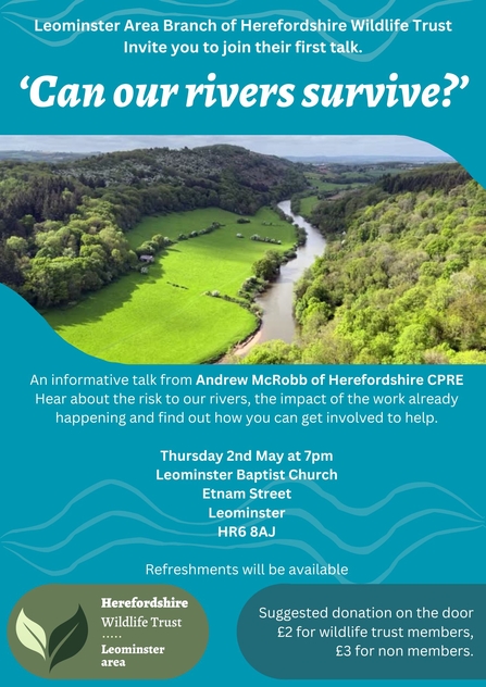 Leominster Branch Can our rivers survive talk poster may 24