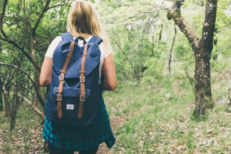 walking through woodland