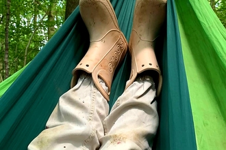 child in hammock