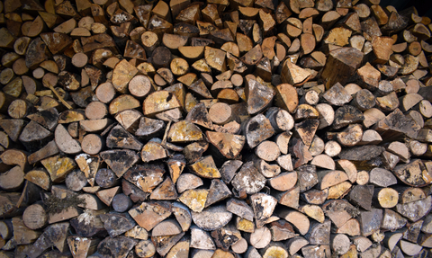 Stack of chopped firewood