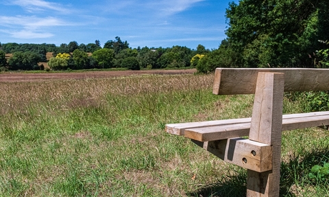 Commemorative bench at Ail Meadow (c) Paul Lloyd