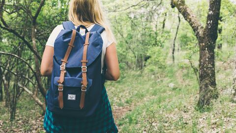 walking through woodland 