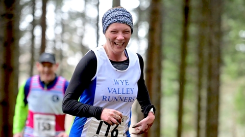 Muddy Wye Valley runner with big smile
