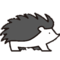 Black & white simple illustration of a hedgehog