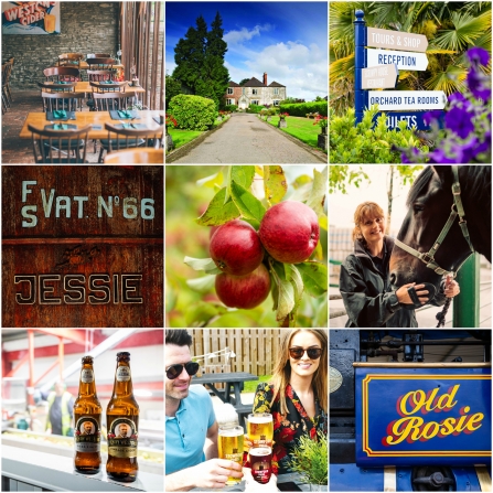Collage of images illustrating Westons Cider