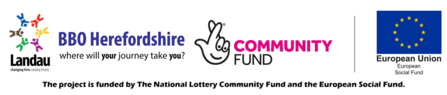 Logos of Landau, National Lottery Community Fund and the European Union Social Fund