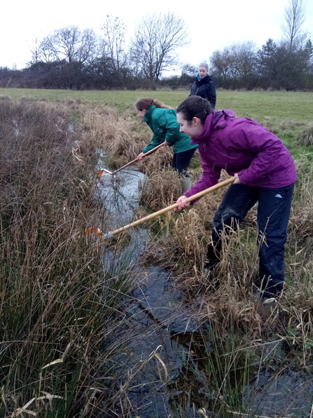 Two Trainees engaged in practical conservation work