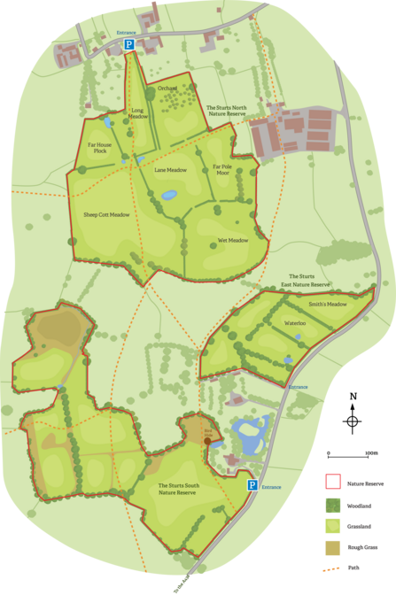 Map showing Sturts East, North and South