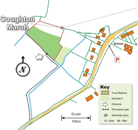 Coughton Marsh site map