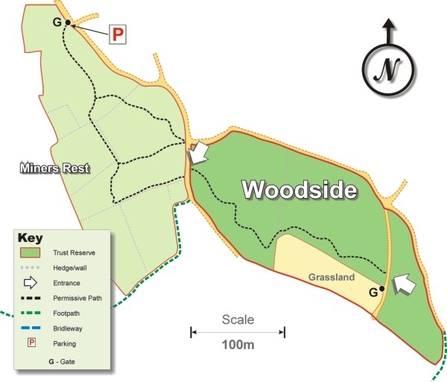 Woodside nature reserve site map