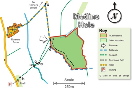 Motlins Hole location map