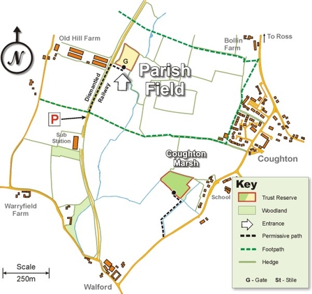 Parish Field site map