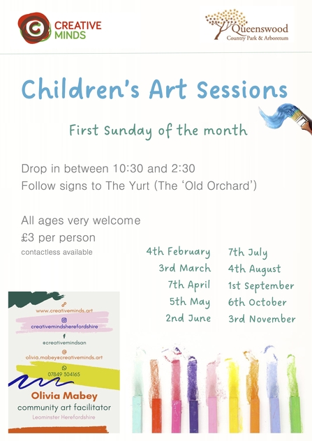 Children's art sessions poster 2024