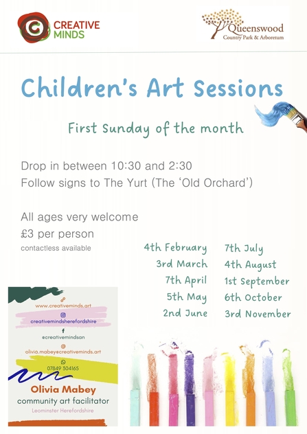 Children's art sessions poster 2024