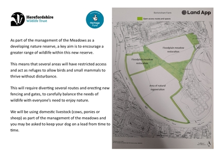 A map of access routes and spaces at Bartonsham accompanied by an explanation