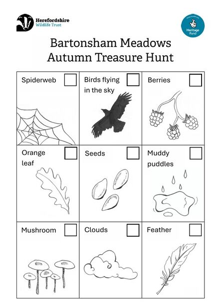 Autumn nature treasure hunt sheet