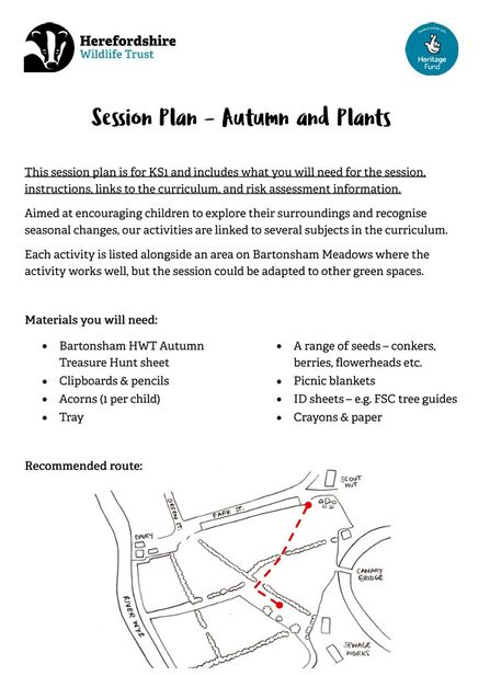 Cover of KSI autumn session plan