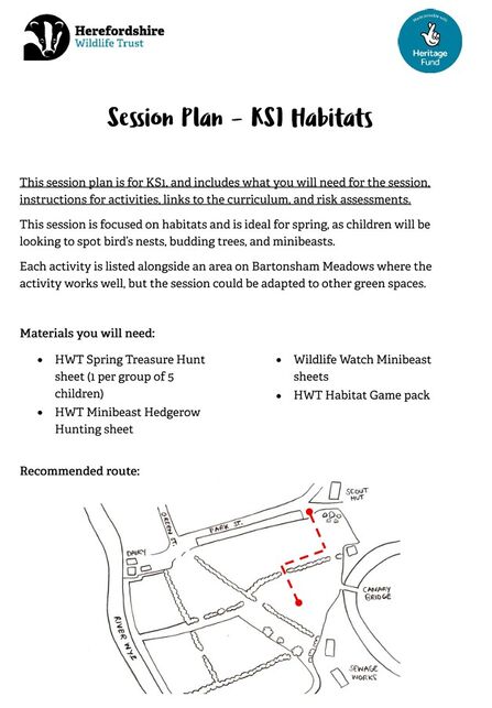 Cover of session plan