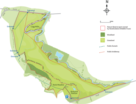 Map of the nature reserve showing footpaths