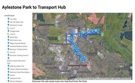 Aylestone Park to Transport Hub Map