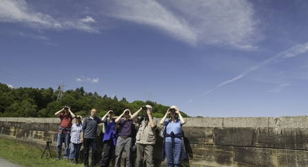 Birdwatchers with binoculars
