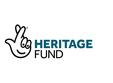 National Lottery Heritage Fund logo: illustration of crossed fingers and text